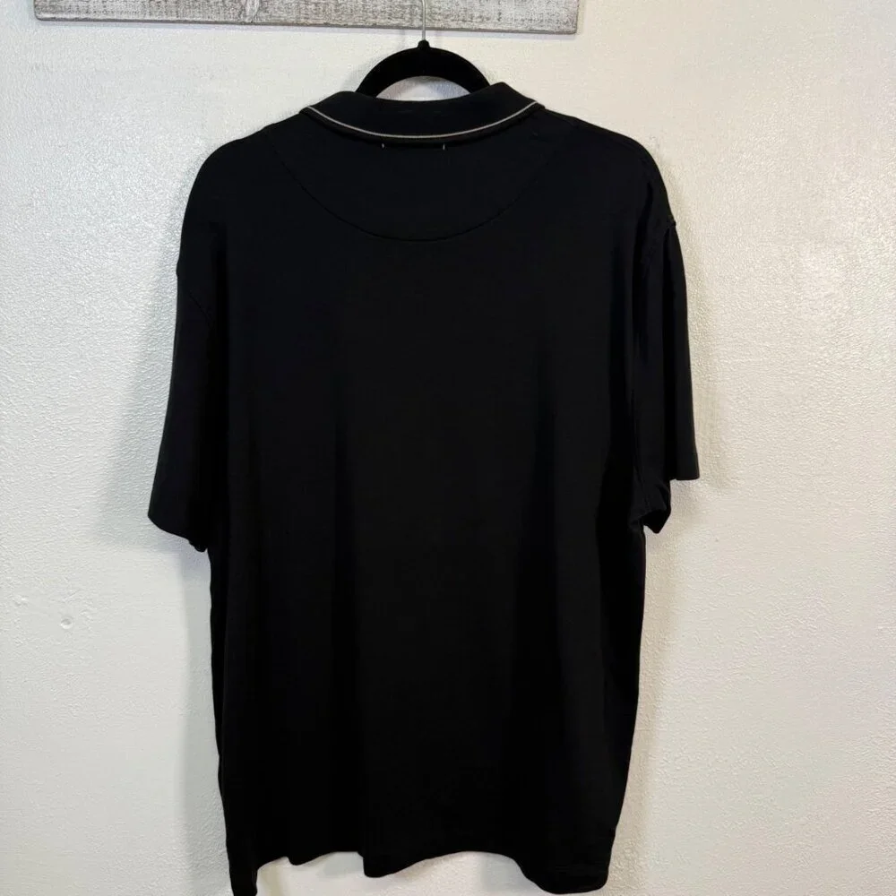 Banana Republic Luxury Touch Button Down Shirt XL Black Polo‎ Collar Preppy